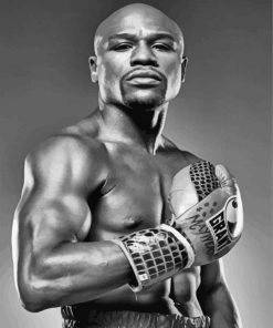 Floyd Mayweather In Black And White Paint By Numbers