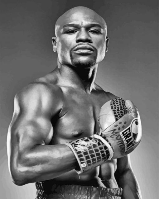 Floyd Mayweather In Black And White Paint By Numbers