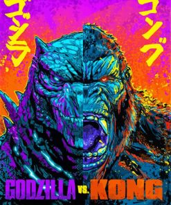 Godzilla Vs Kong Illustration Poster Paint By Numbers