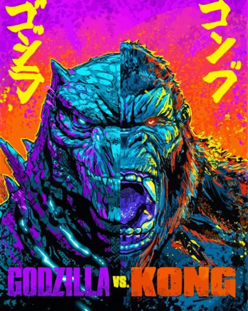 Godzilla Vs Kong Illustration Poster Paint By Numbers