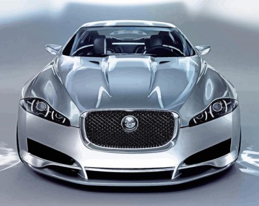 Grey Jaguar Xf Paint By Numbers