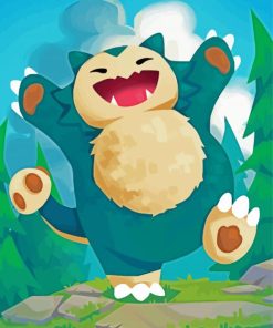 Happy Snorlax Pokémon Paint By Numbers