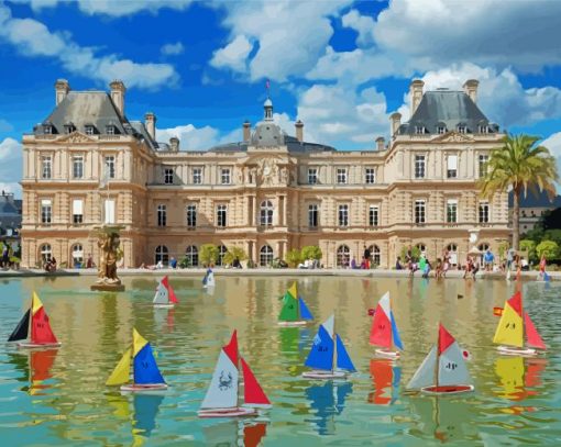 Jardin Du Luxembourg Fountain Paint By Numbers