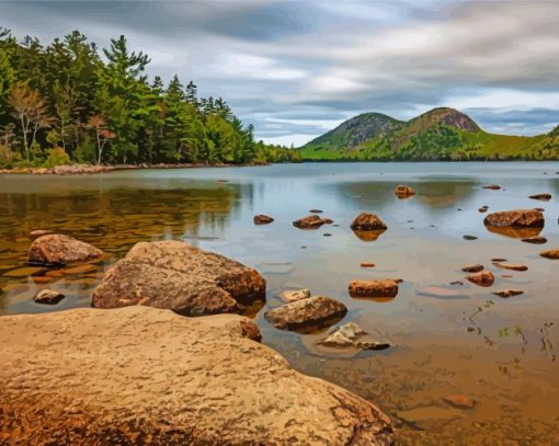 Jordan Pond Acadia National Park Paint By Numbers