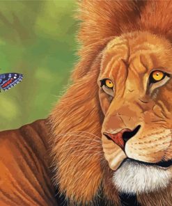 Lion With Butterfly Paint By Numbers