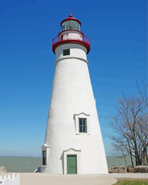 Marblehead Lighthouse Ohio Paint By Numbers