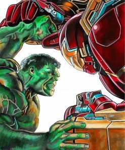 Marvel Hulk And Iron Man Paint By Numbers