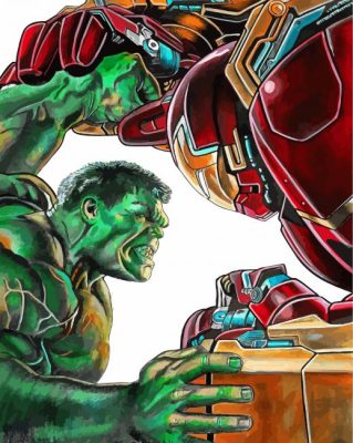 Marvel Hulk And Iron Man Paint By Numbers