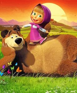 Masha And The Bear Characters Paint By Numbers