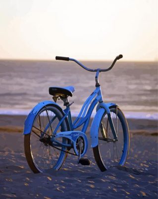 Old Bike On Beach Paint By Numbers