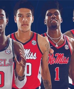 Ole Miss Basketball Players Paint By Numbers