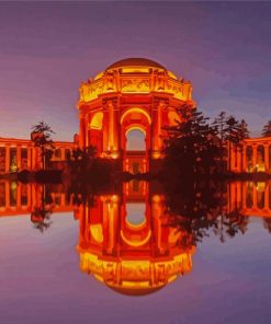 Palace Of Fine Arts California Water Reflection Paint By Numbers