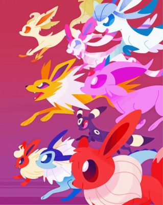 Pokémon Go Eeveelutions Characters Paint By Numbers