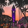 Purple Aloha Tower Paint By Numbers