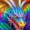 Rainbow Dragon Head Art Paint By Numbers