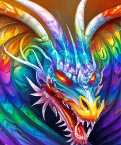 Rainbow Dragon Head Art Paint By Numbers