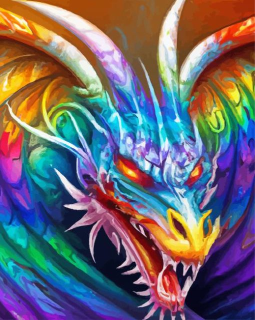 Rainbow Dragon Head Art Paint By Numbers