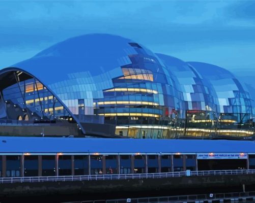 Sage Gateshead Building At Night Paint By Numbers