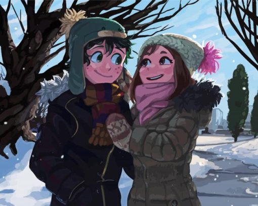 Snow Date Couple Paint By Numbers