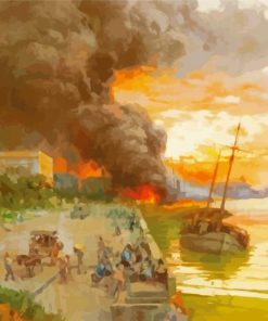 The Bombing Of The Intendencia By Fernando Amorsolo Paint By Numbers