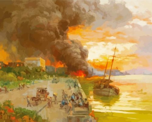 The Bombing Of The Intendencia By Fernando Amorsolo Paint By Numbers