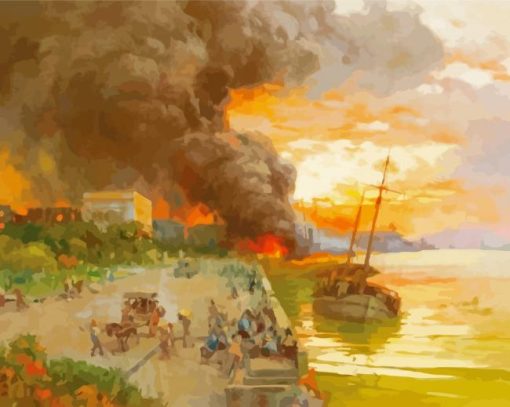 The Bombing Of The Intendencia By Fernando Amorsolo Paint By Numbers