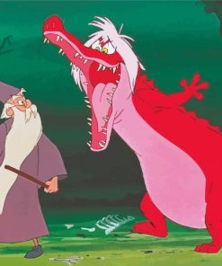 The Sword In The Stone Merlin Wizard And Dragon Paint By Numbers