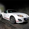 White Mazda Miata Car Paint By Numbers