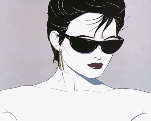 Woman With Glasses By Patrick Nagel Paint By Numbers