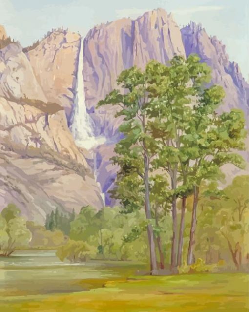 Yosemite Waterfall Marianne North Paint By Numbers