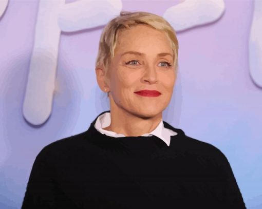 Actress Sharon Stone Paint By Numbers