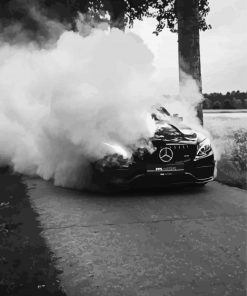 Black And White Smoke Car Paint By Numbers