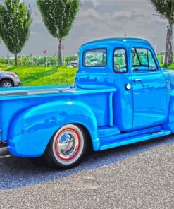 Blue Classic Chevy Truck Paint By Numbers