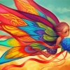 Butterfly Fairy Holding Bouquet Of Flowers Paint By Numbers