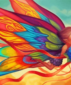 Butterfly Fairy Holding Bouquet Of Flowers Paint By Numbers