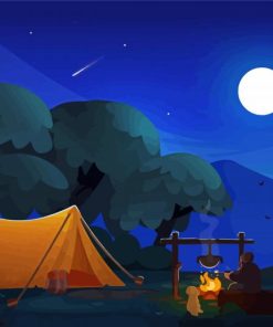 Calm Night Camping Paint By Numbers