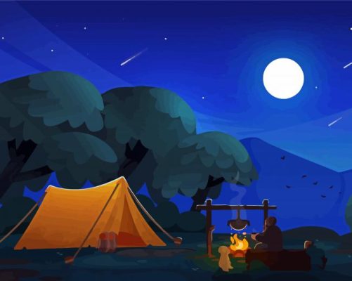 Calm Night Camping Paint By Numbers