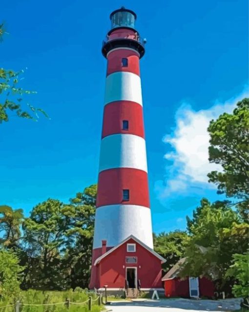 Chincoteague Island Lighthouse Paint By Numbers