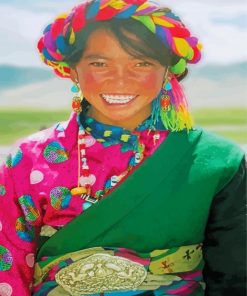 Colorful Tibet Girl Paint By Numbers