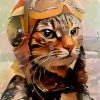 Cool Pilot Cat Paint By Numbers