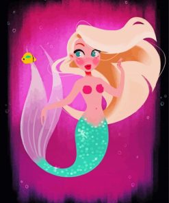 Cute Blonde Mermaid Paint By Numbers