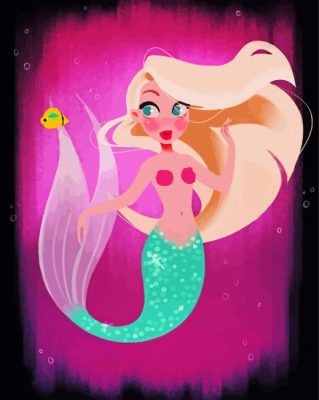 Cute Blonde Mermaid Paint By Numbers