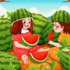 Girls With Watermelon Paint By Numbers