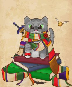 Harry Potter Cat Library Paint By Numbers