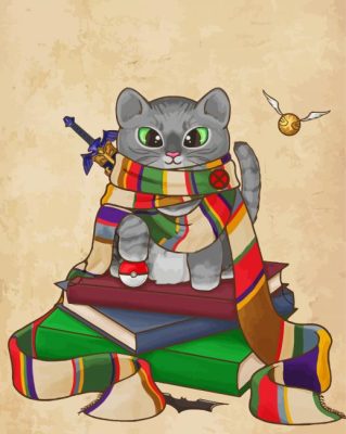 Harry Potter Cat Library Paint By Numbers