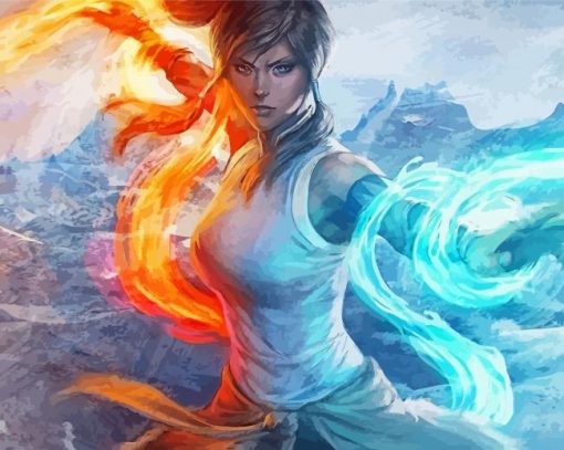 Korra Water And Fire Anime Paint By Numbers