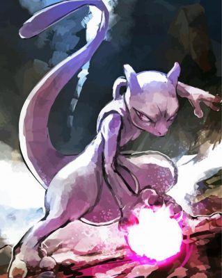 Mewtwo Pokémon Art Paint By Numbers