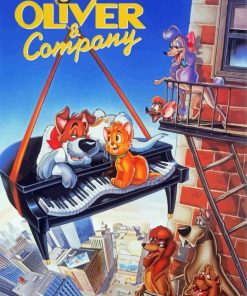 Oliver And Company Cartoon Poster Paint By Numbers