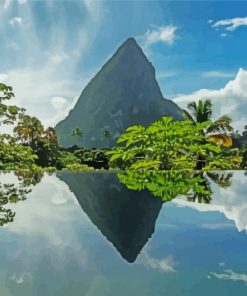 Pitons Saint Lucia Reflection Paint By Numbers