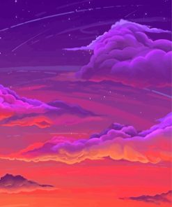 Purple Cloud Paint By Numbers